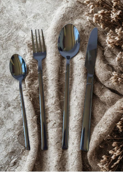 LUXURY COLOR –4 részes Prémium Evőeszköz Készlet (Rosegold / Rainbow / Fekete)
